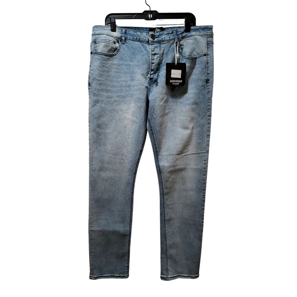 CLSC Skinny Jeans Men’s 38x32 Blue Button Fly Stretch Denim SUCKSTOSUCK